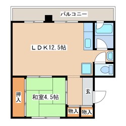 ビレッジハウス栗沢2号棟の物件間取画像